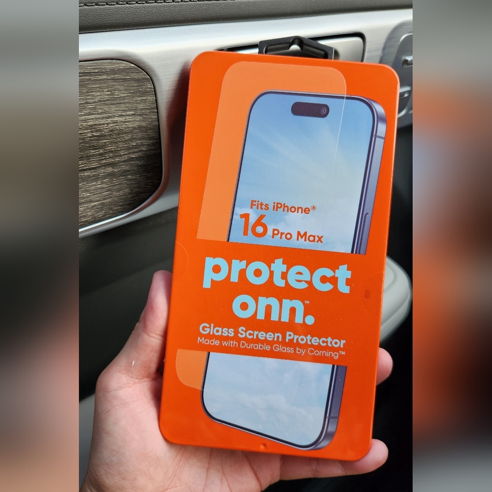 Onn iphone 16 pro max glass screen protector